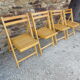 Series of 4 folding chairs in solid beech