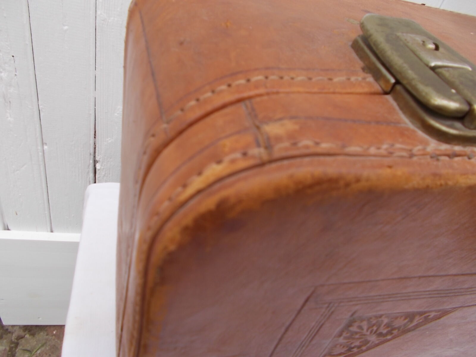 Vintage leather suitcase