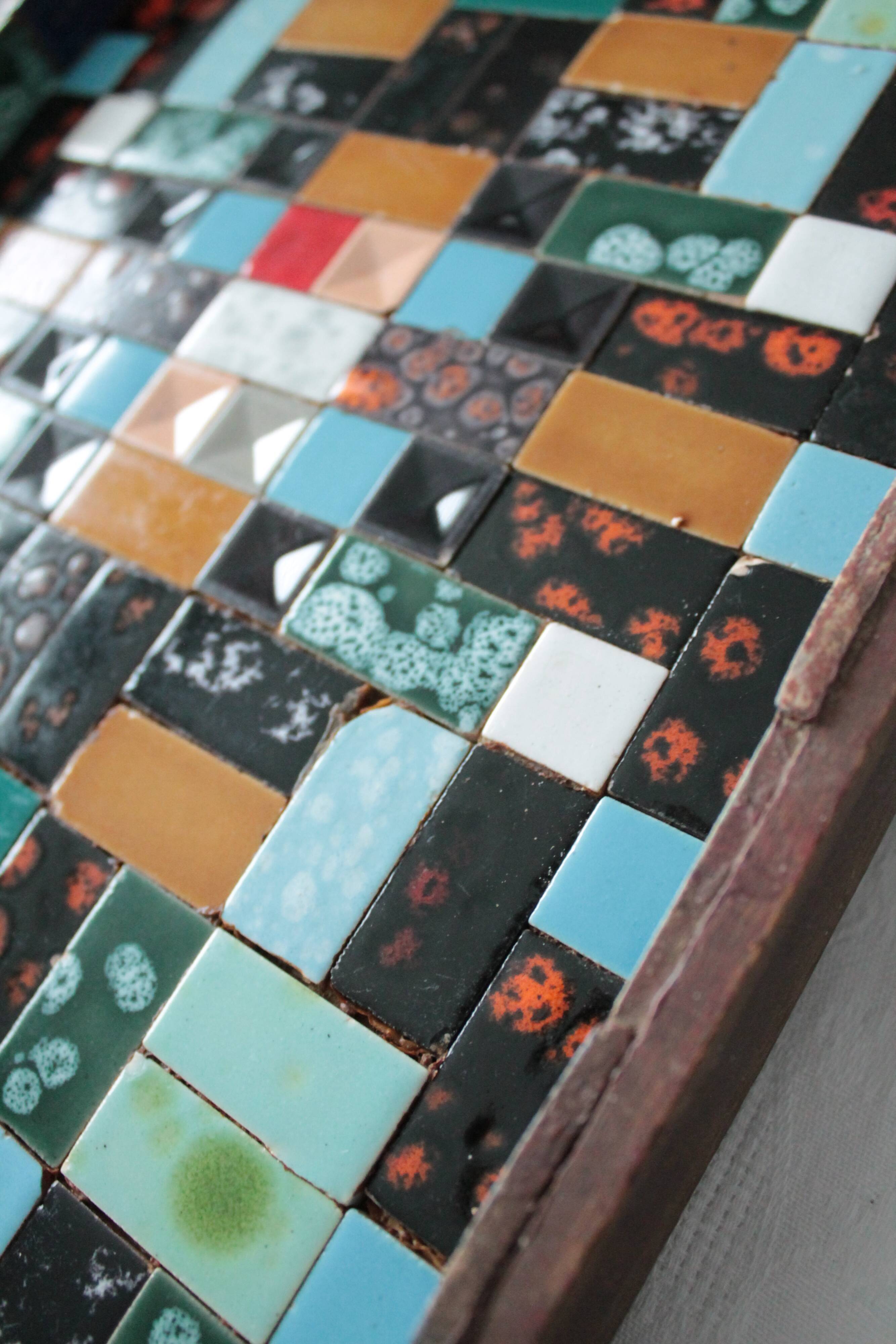 Tray vintage ceramic mosaic