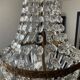 Hot air balloon chandelier with tassels and brass