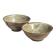 Duo of ceramic bowls interior glazed exterior matt raw earth