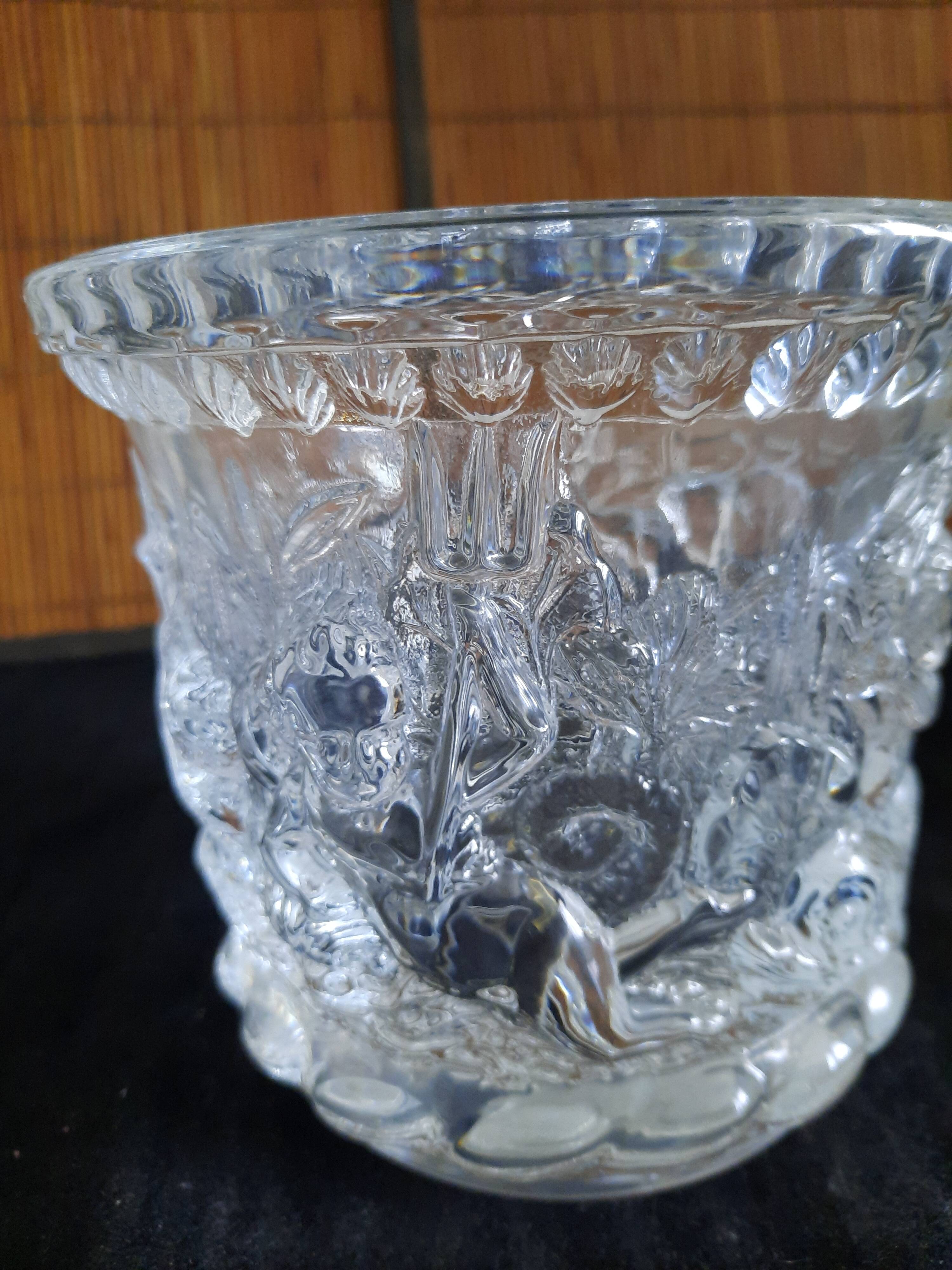 Crystal Ice Seal from Bayel France - Relief Decoration Putti/cherub