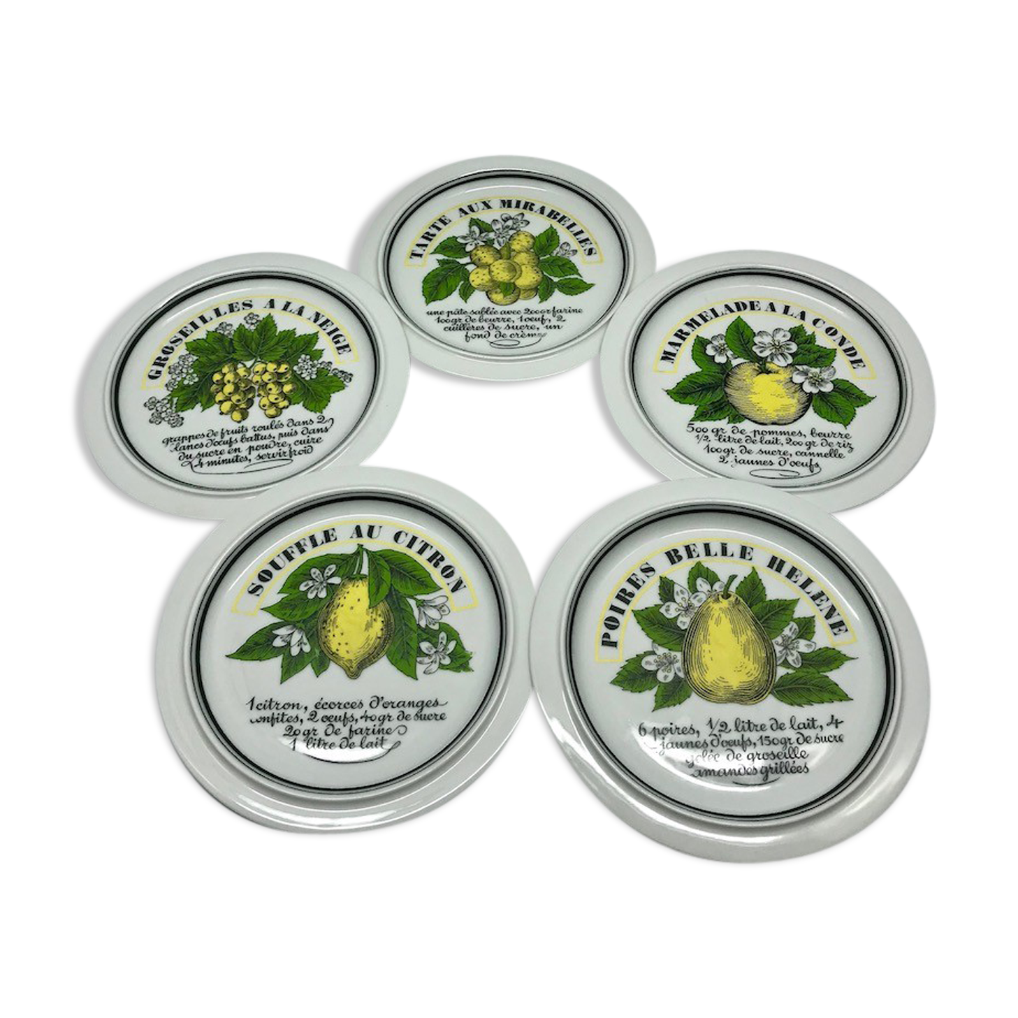 5 dessert plates "fruit recipes"