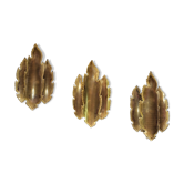 Svend Aage Holm Sorensen, Suite Of 3 Danish Brutalist Wall Lamps 1970