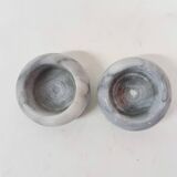 Set of two marble tea light holders, The Netherlands 1970's