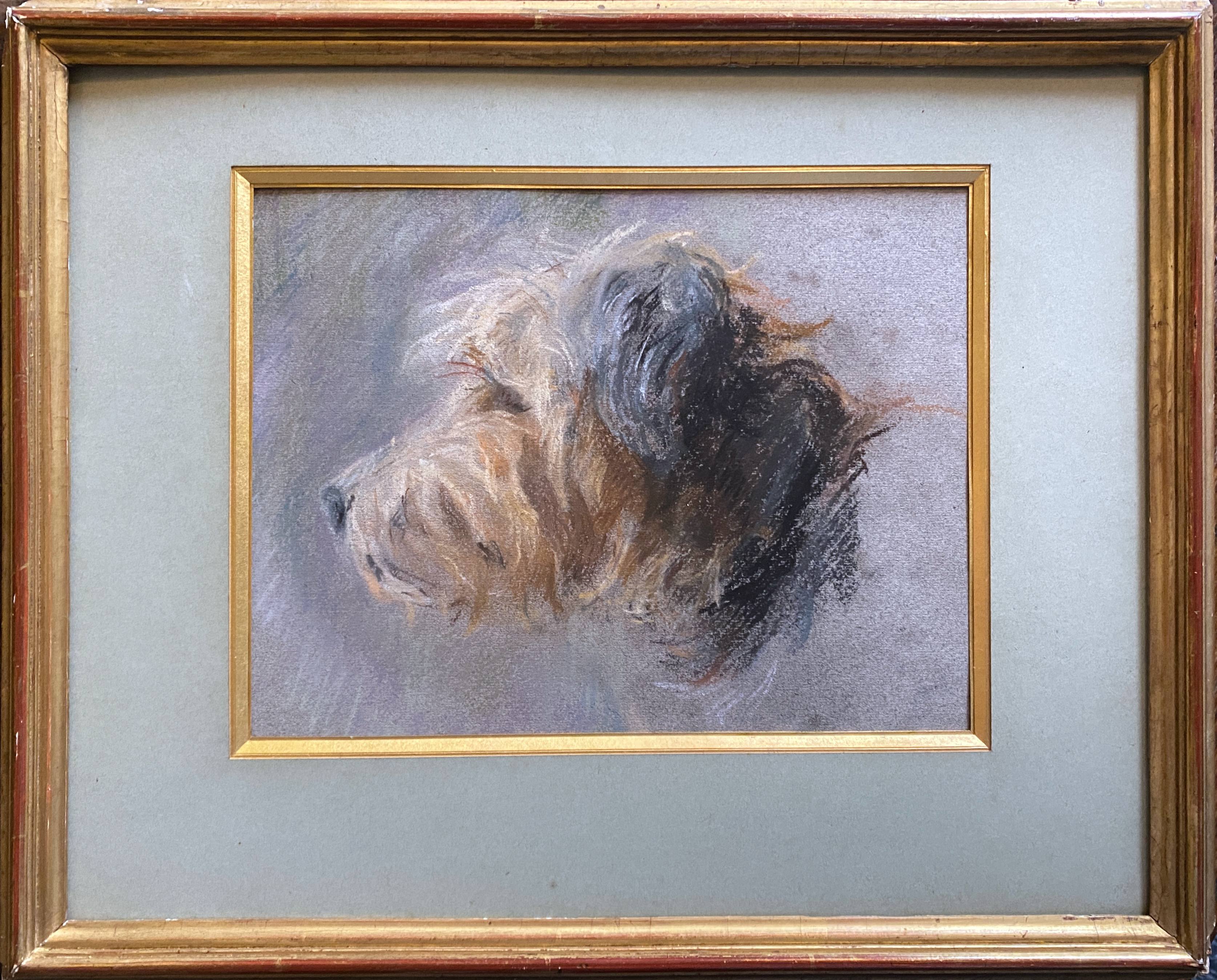 Painting pastel dog "Portrait of Cairn terrier" and frame