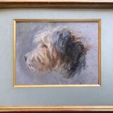 Painting pastel dog "Portrait of Cairn terrier" and frame