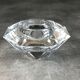 Glass table candle holder or crystal cast faceted diamond shape