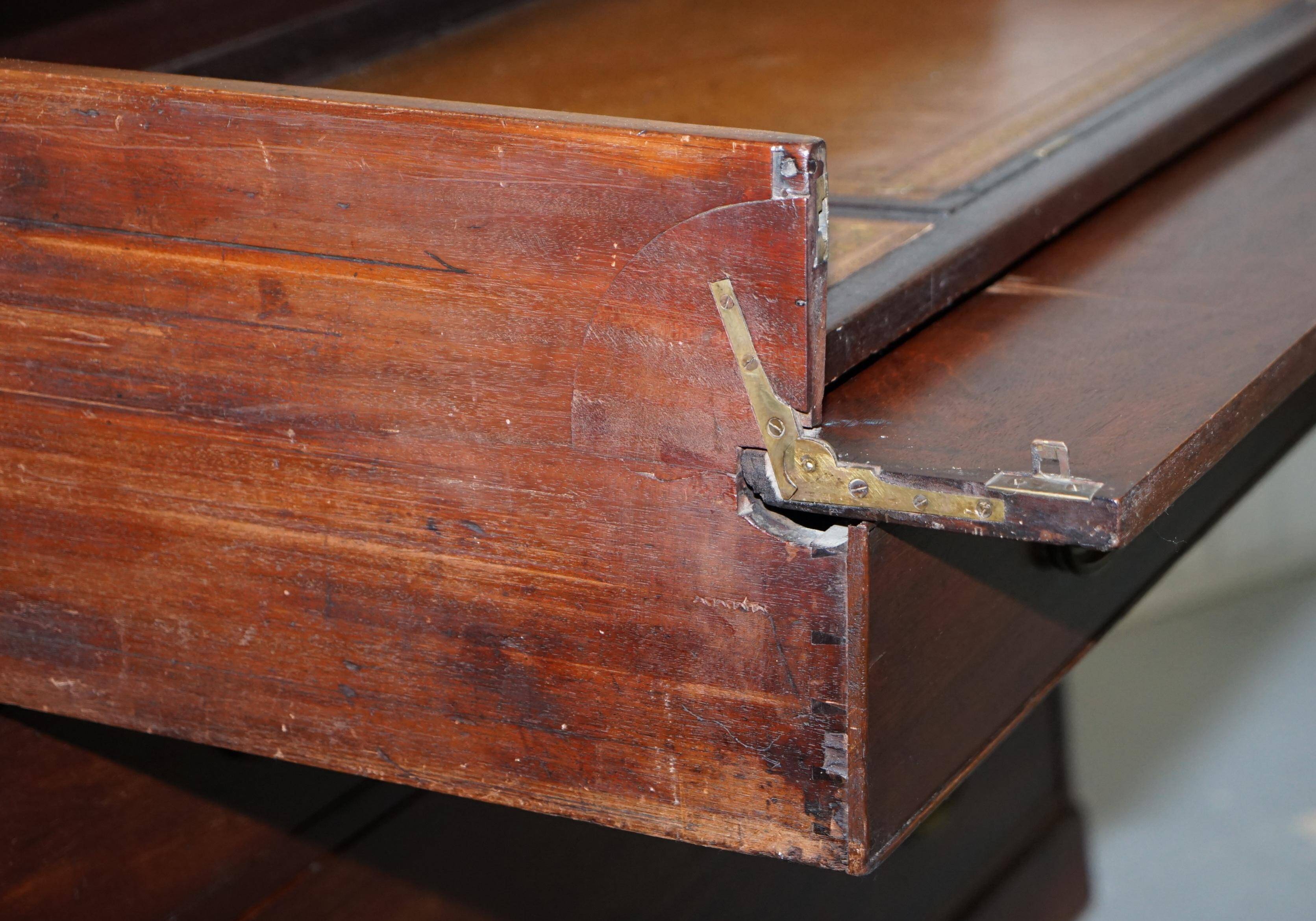 Robert Gillows II 1790 Library Desk Solid Wood with Leather Slope