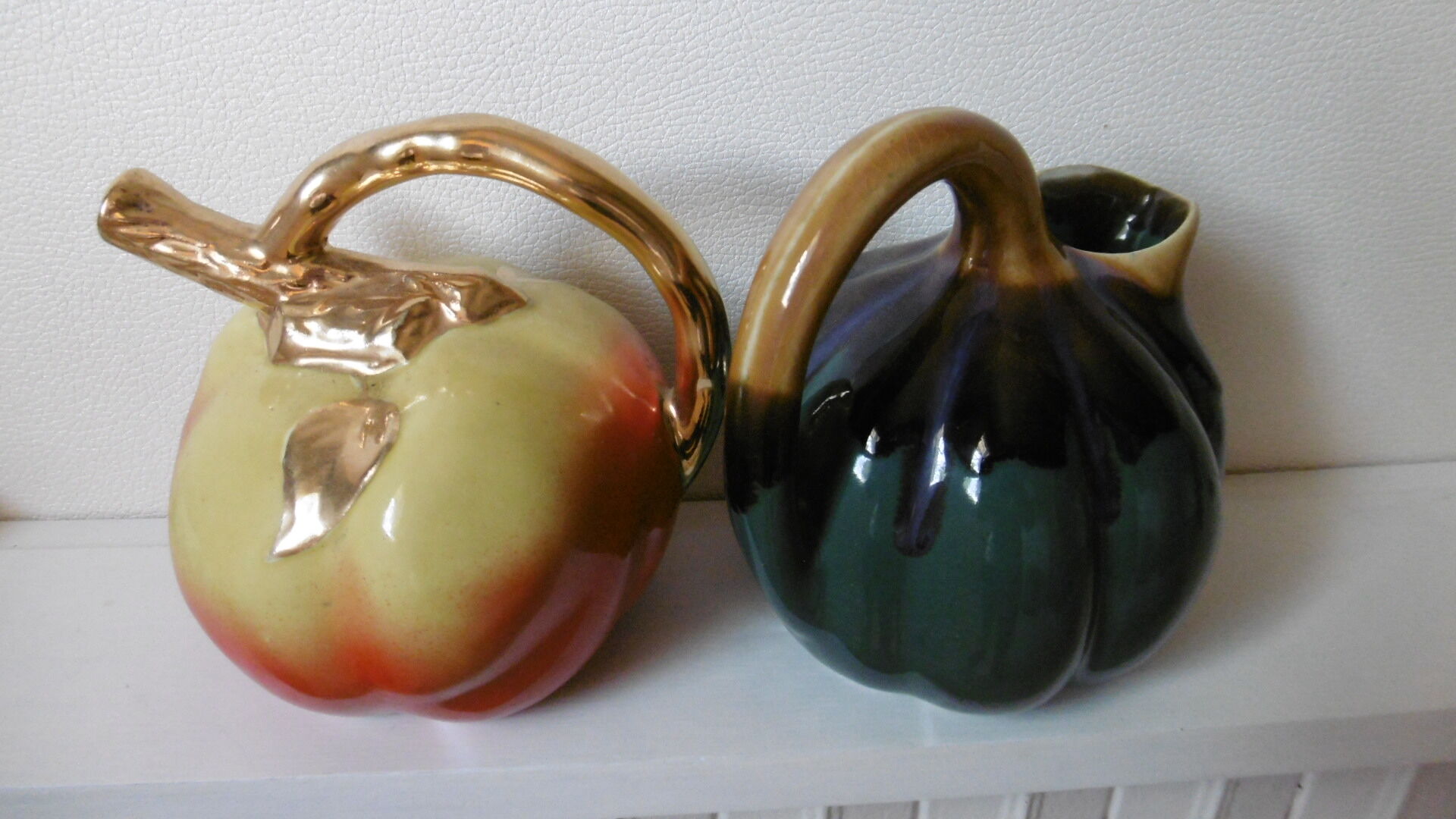 Ceramic pitchers from the 60s apple shape