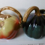 Ceramic pitchers from the 60s apple shape