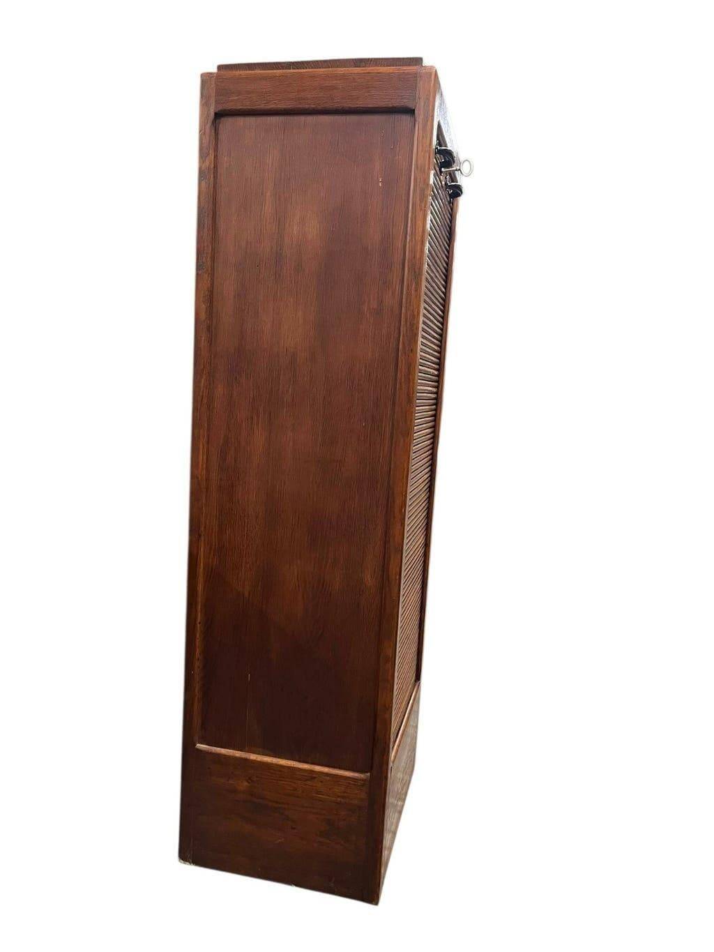 Vintage wooden binder / roller shutter binder / compartment binder
