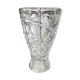 Vintage design vase in crystal. faceted patterns, braces. flared neck