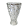 Vintage design vase in crystal. faceted patterns, braces. flared neck