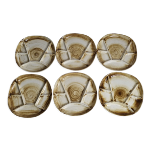 Ensemble de six assiette à compartiment