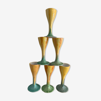 6 ceramic coquetiers, height 12 cm