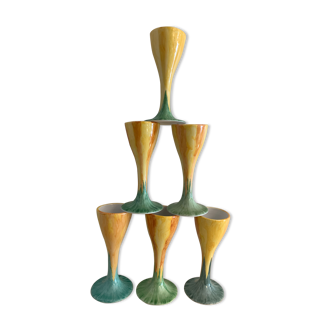 6 ceramic coquetiers, height 12 cm