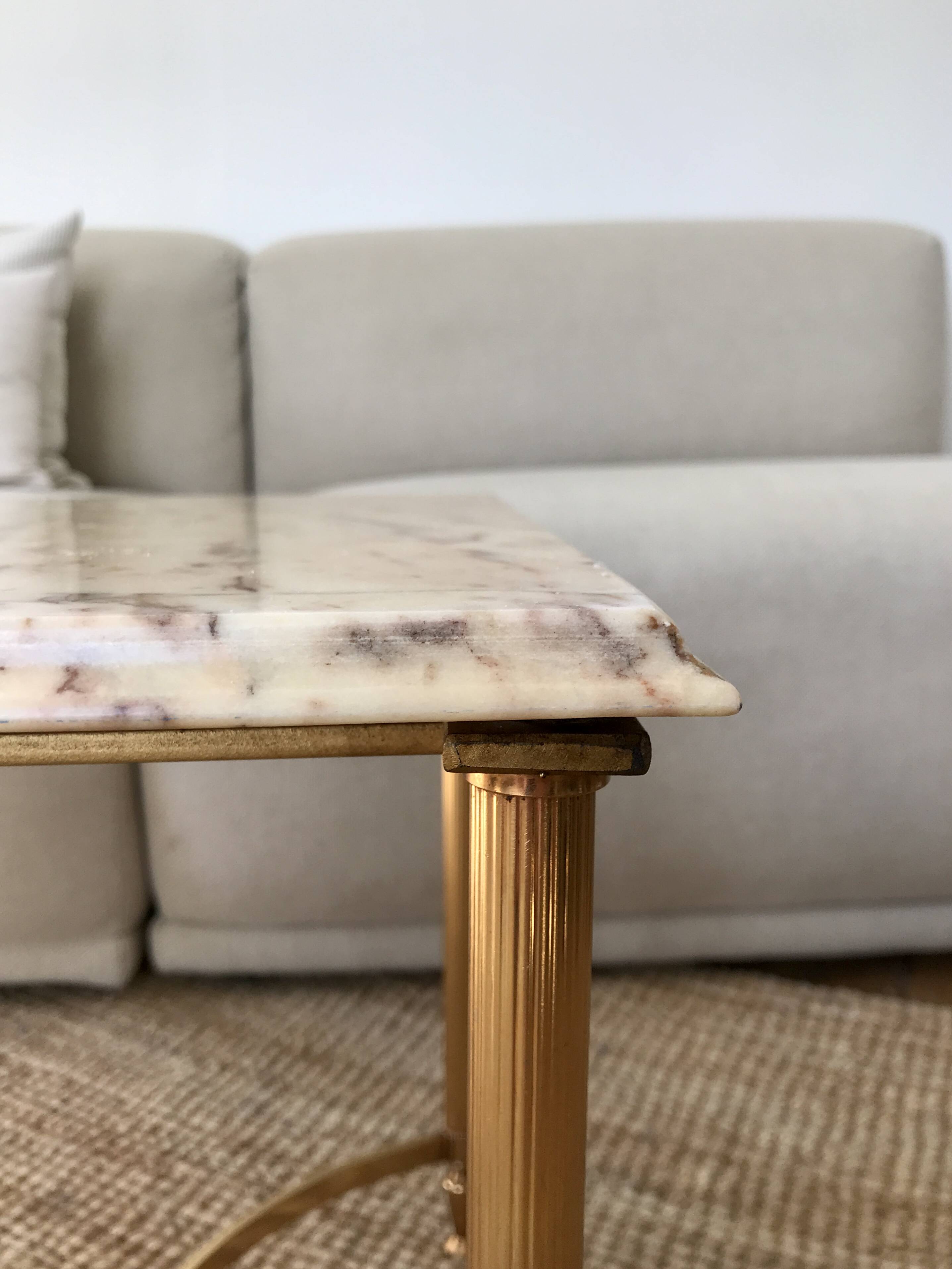 Brass and marble coffee table