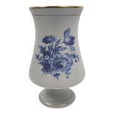 Vase Flora Keramiek Gouda Holland blue pink white 1881 Signed