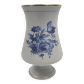 Vase Flora Keramiek Gouda Holland bleu rose blanc 1881 Signé