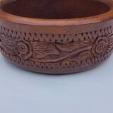 Carved wooden salad bowl