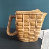 Rare French vintage rectangular Majolica pitcher