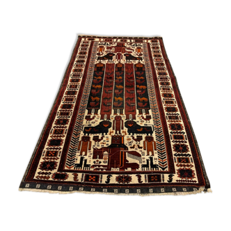 Tapis vintage tribal lion  204x110 cm