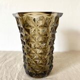 Vintage smoked glass vases