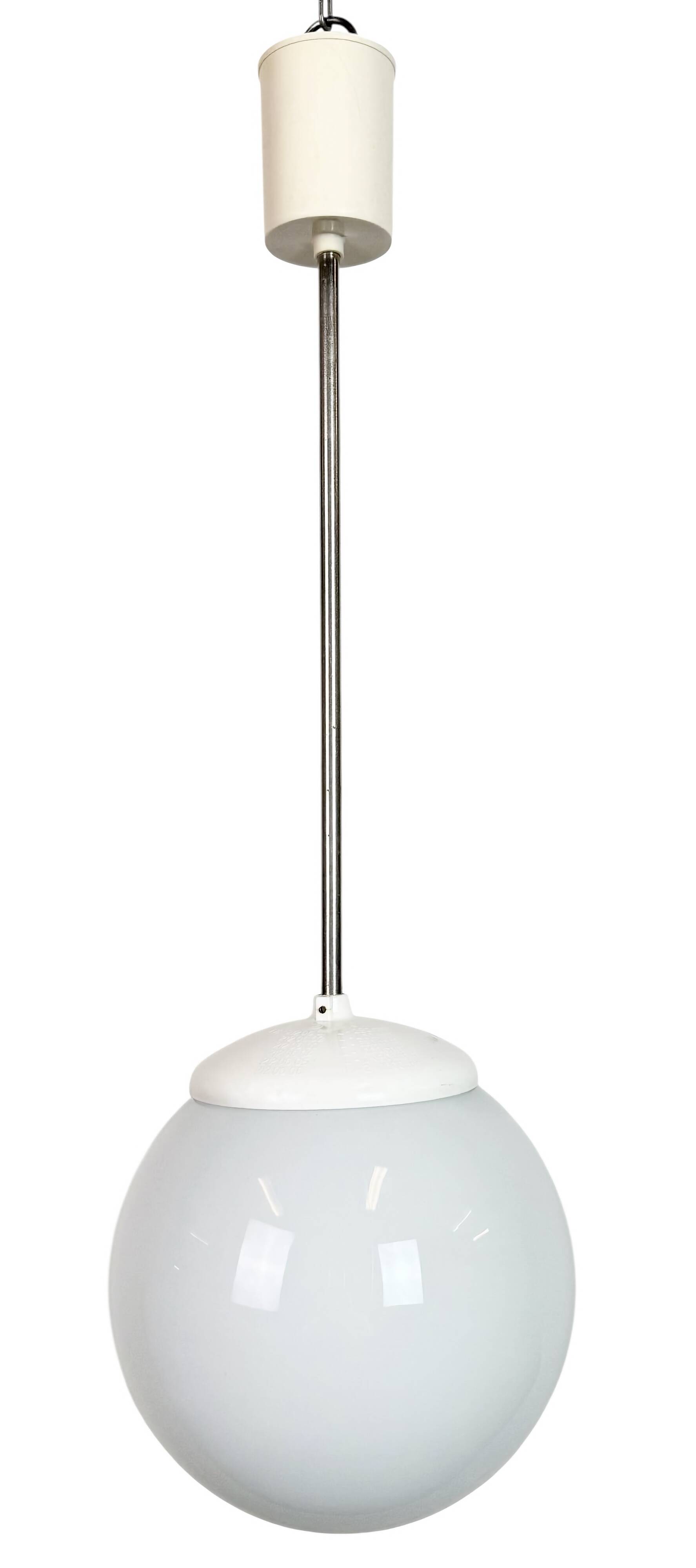 Vintage Chandelier with Milk Glass from Elektrosvit, 1960s
