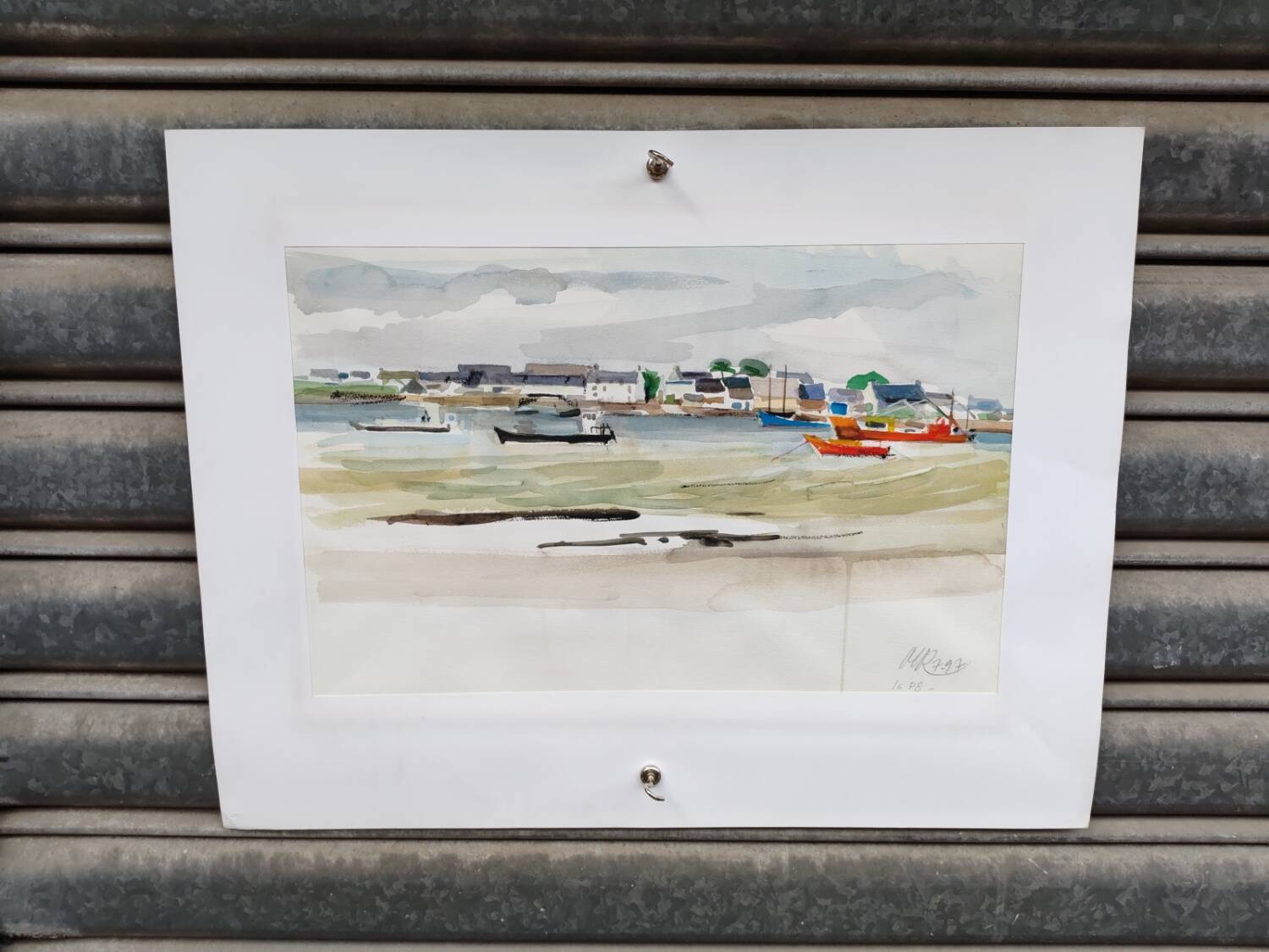 Aquarelle par Michel Roubille, Carnac 1997.