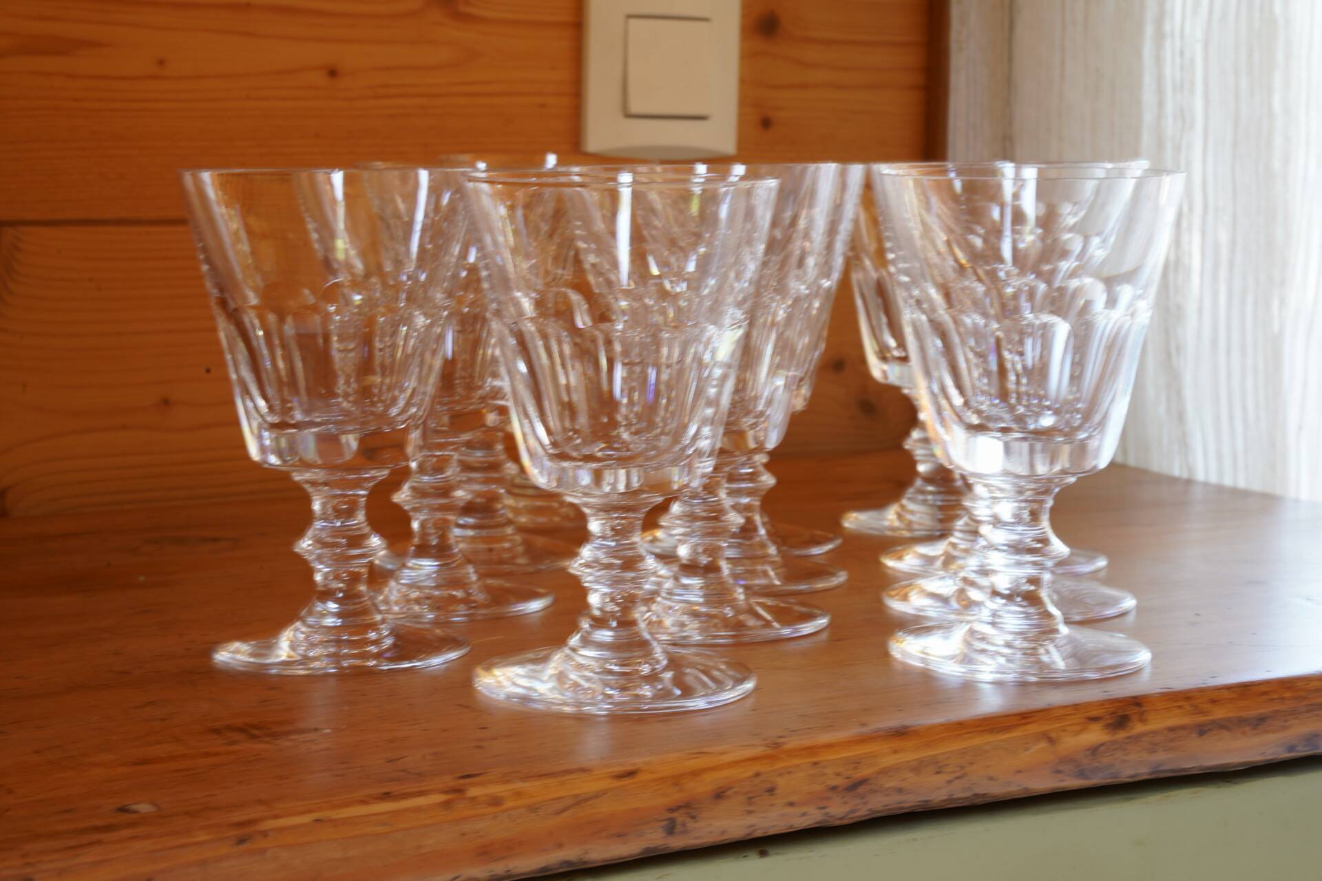 Set of 12 crystal water glasses from Saint-Louis - Caton model