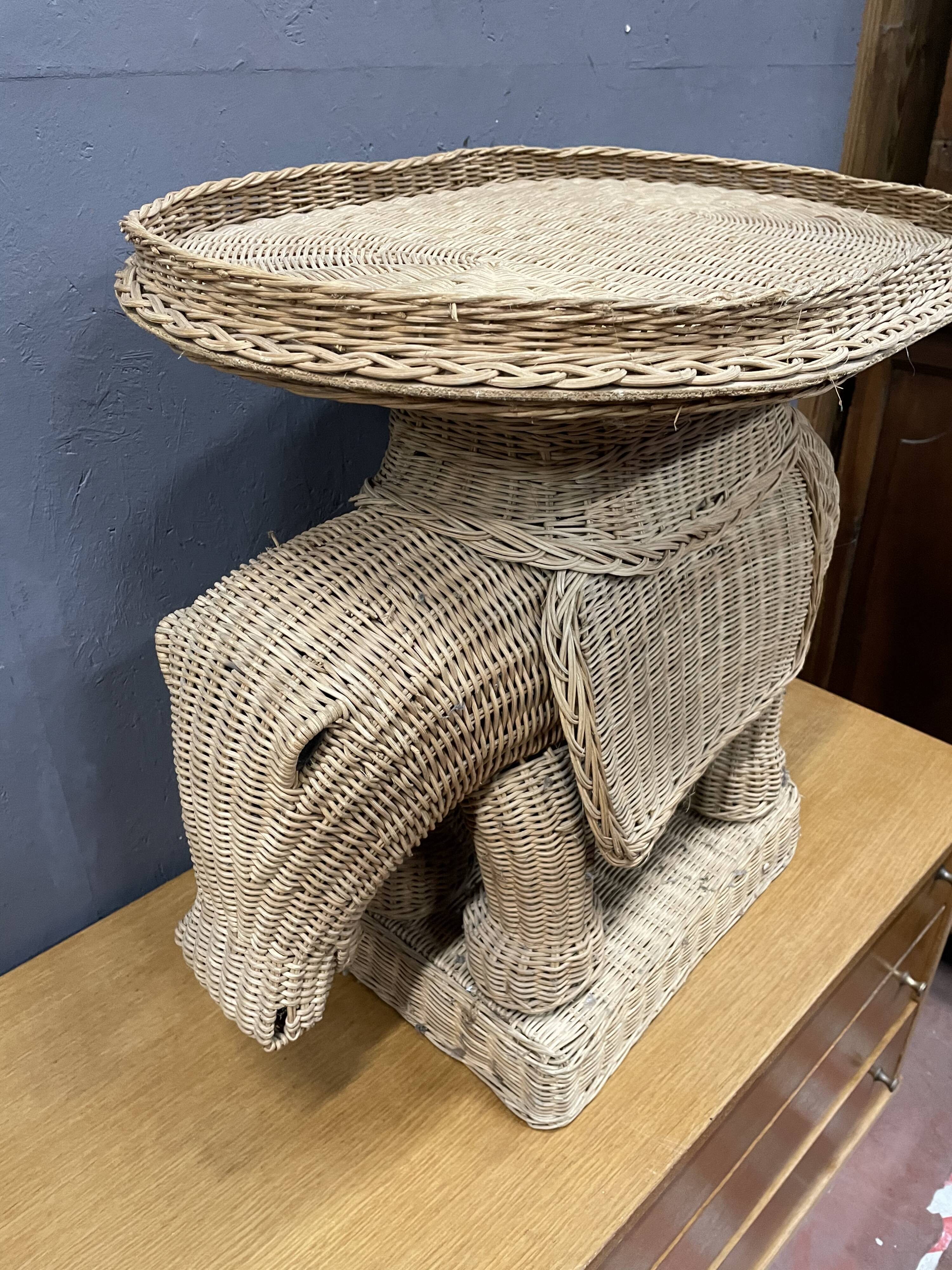 Vintage rattan table