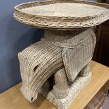 Vintage rattan table