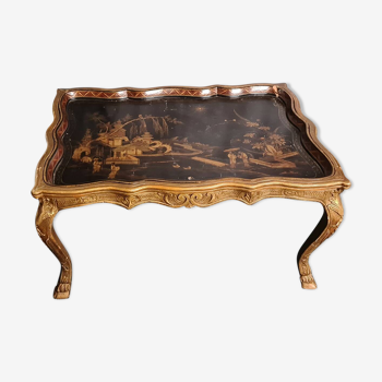 LOW TABLE with gilded wood base Asia