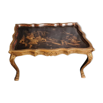 LOW TABLE with gilded wood base Asia