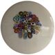 Murrine sphere in glass with multicolored murrine