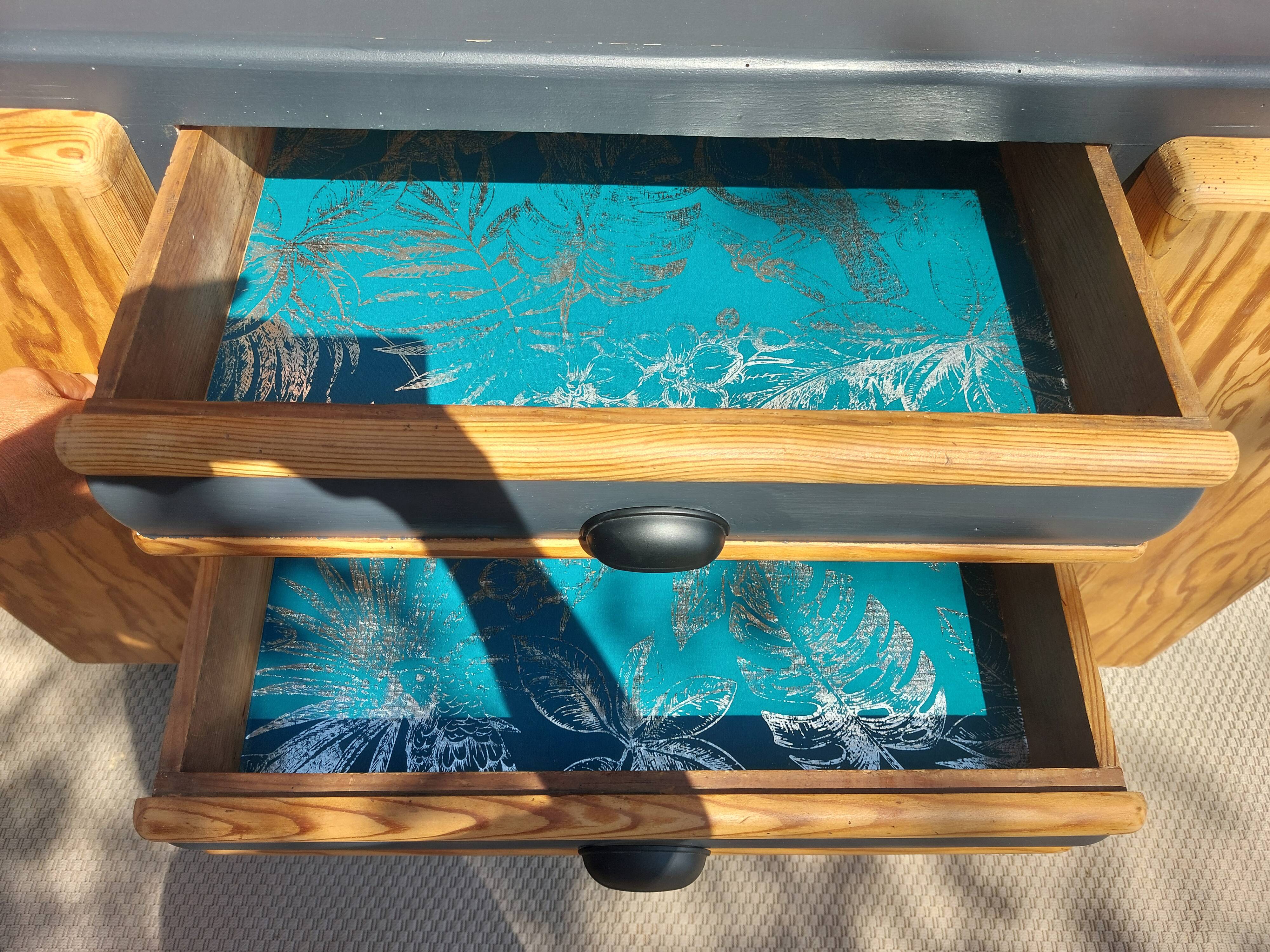 buffet Mado bois poncé et gris anthracite