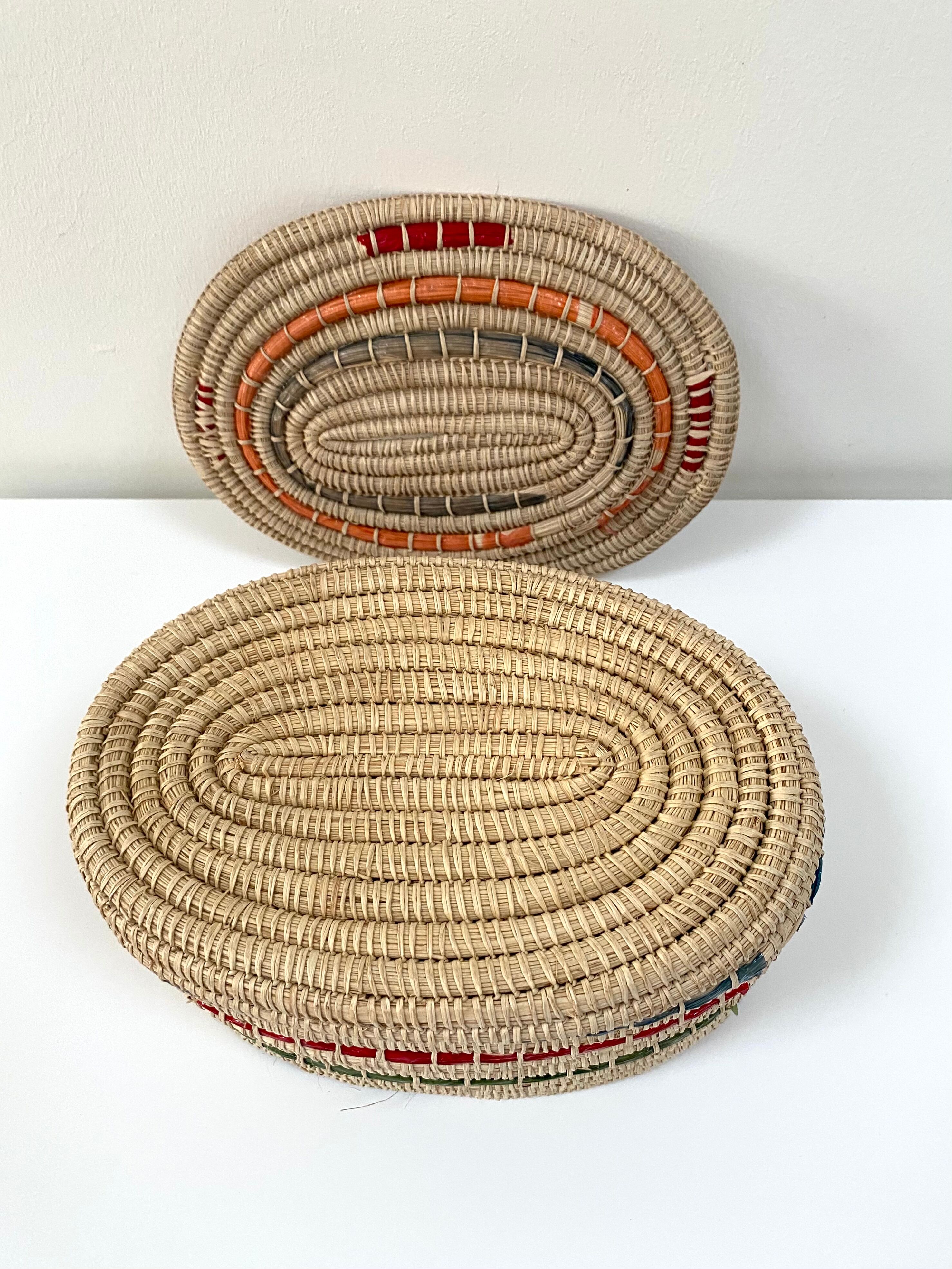Braided fiber basket from the 60s