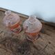 Chiseled Pink Glass Salt and Pepper Shaker Set