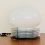 Table lamp in stainless steel and opaline glass by Tronconi Illuminazione, Italy 1970s