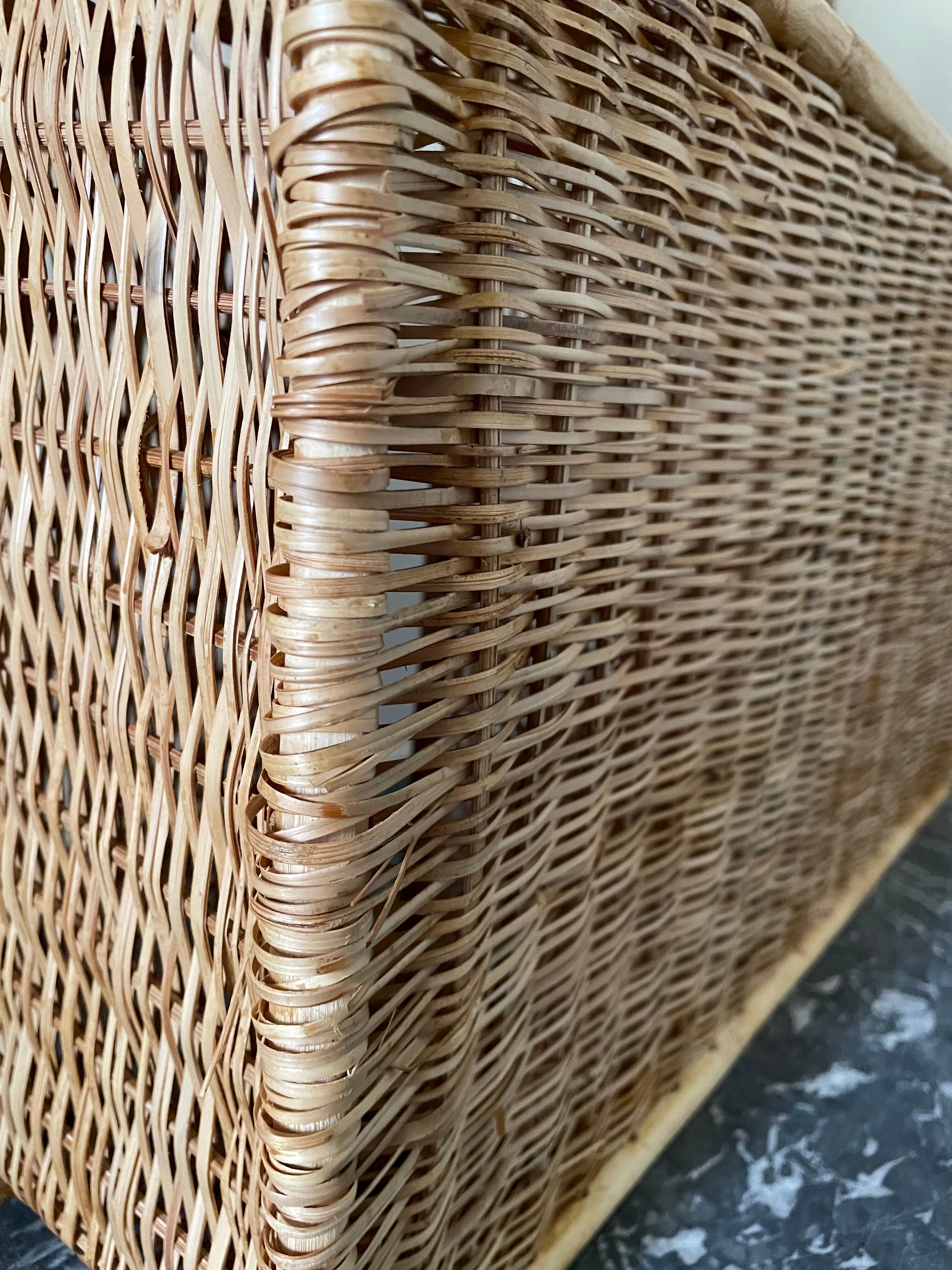 Bamboo and rattan shelf 2 doors