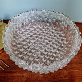 Large brass and frosted glass ceiling light, Hillebrand Lighting, 1970.