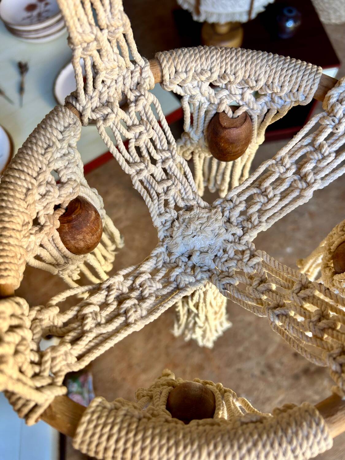 Large 70s Macrame Plant Hanger XL