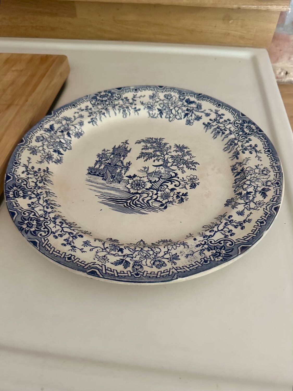 Large round antique dish