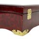 Vintage chinese wooden jewelery box jewelery red lining copper 20cm