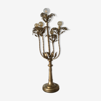 Floor lamp foliage gold metal years 70