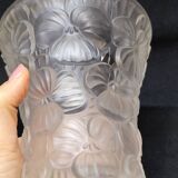 Josef Inwald Barolac Glassware Floral Vase Molded Pressed Frosted Art Glass