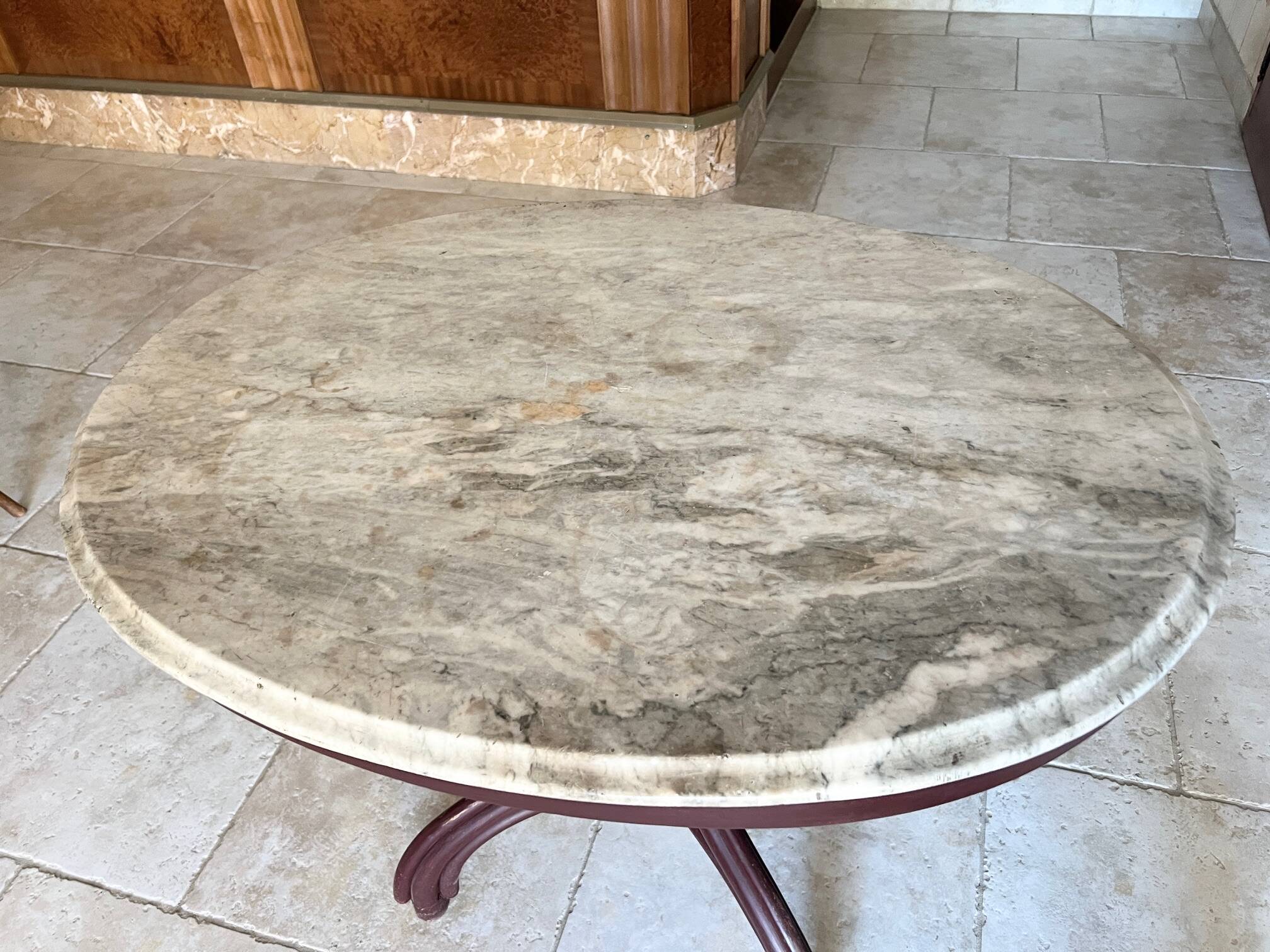 Thonet table n°8 / n°9 from 1888 Café Museum, after Adolf Loos marble top