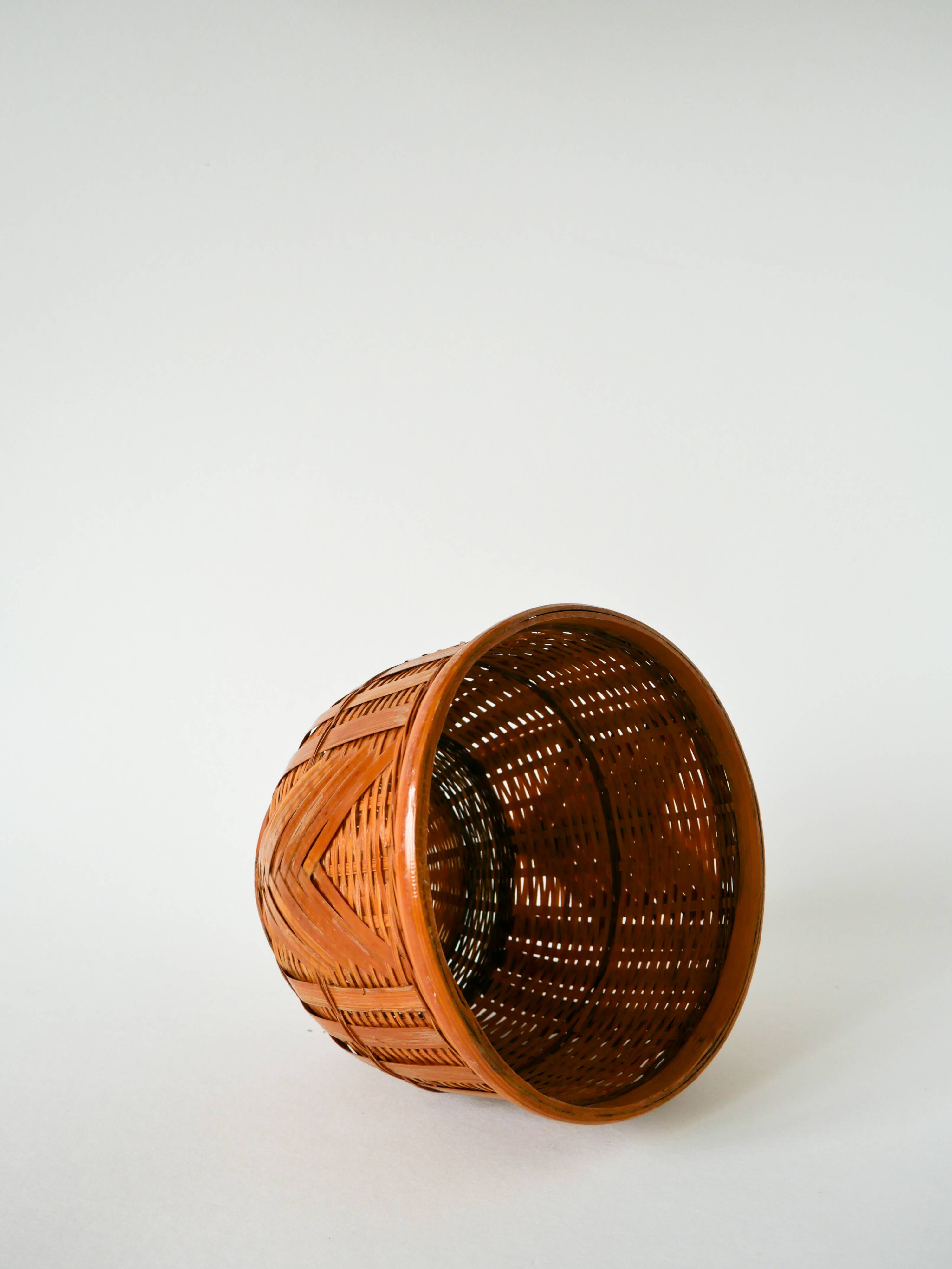 Pair of wicker/rattan planters, 1970