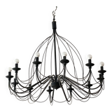 Matte black metal pendant light